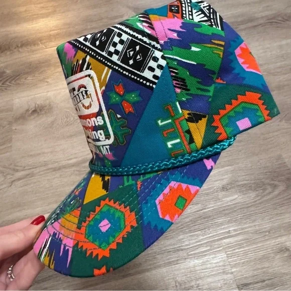 Sammons Trucking Missoula Montana Aztec Colorful SnapBack Hat Trucker - Picture 3 of 5